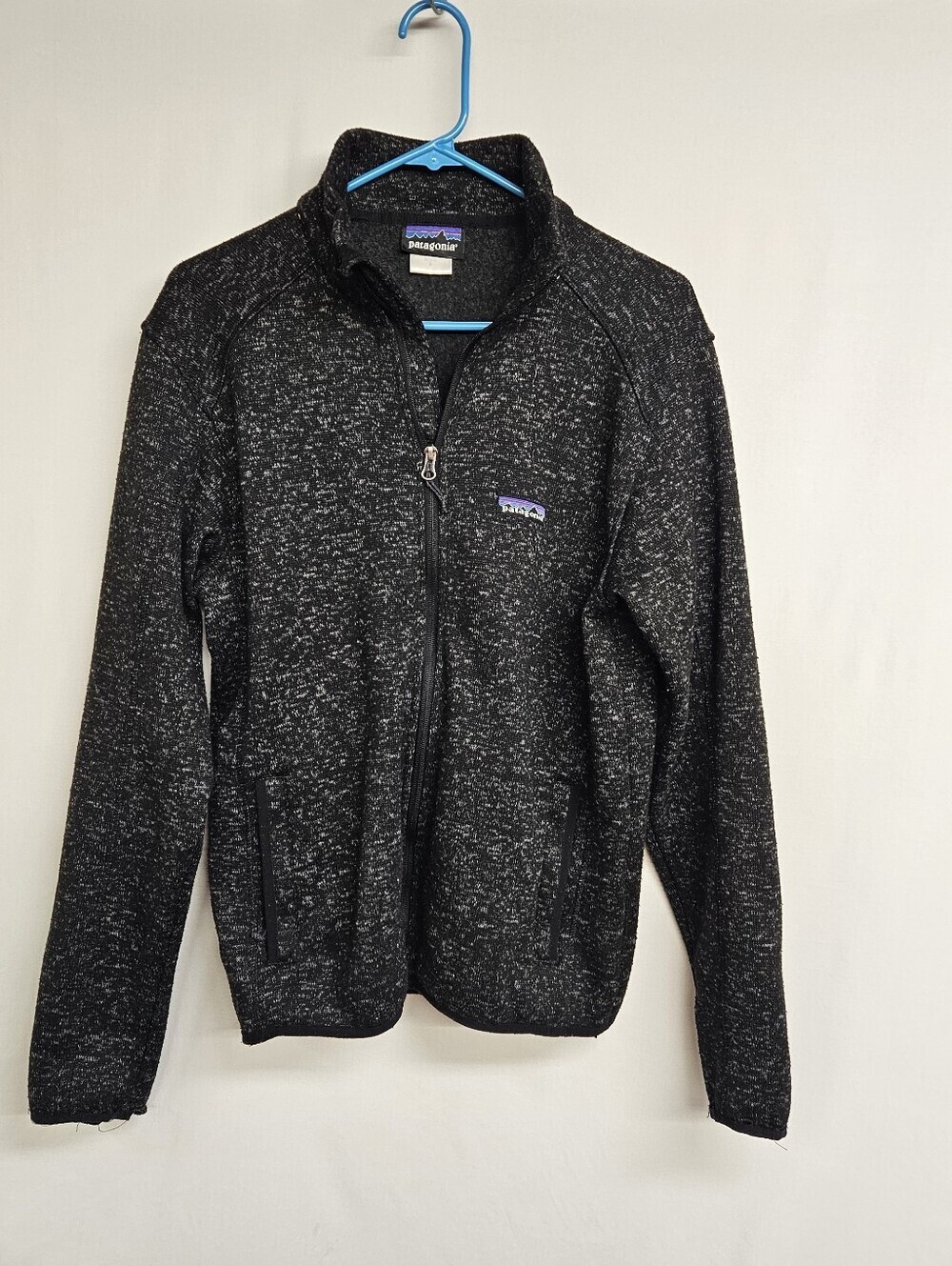 Womens Patagonia Better Sweater Full Zip Jacket Coat Small Black Heather Fleece